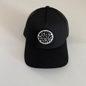 Rip Curl Patch Trucker Hat Black White Surf